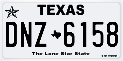 TX license plate DNZ6158