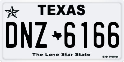 TX license plate DNZ6166