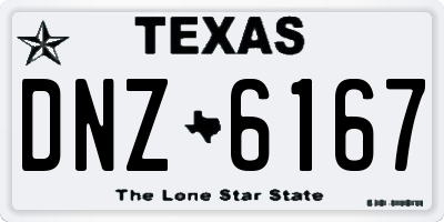 TX license plate DNZ6167