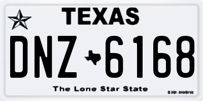 TX license plate DNZ6168