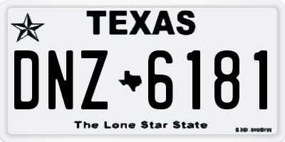 TX license plate DNZ6181