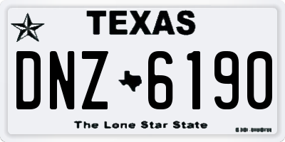 TX license plate DNZ6190