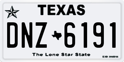 TX license plate DNZ6191