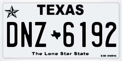 TX license plate DNZ6192