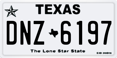 TX license plate DNZ6197