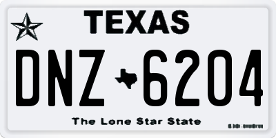 TX license plate DNZ6204