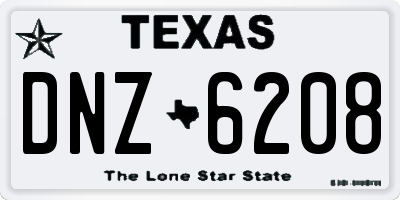 TX license plate DNZ6208