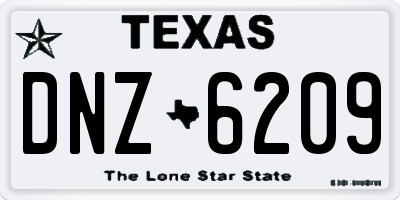TX license plate DNZ6209