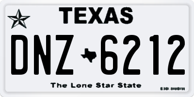 TX license plate DNZ6212