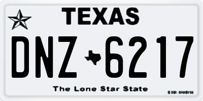 TX license plate DNZ6217