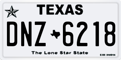 TX license plate DNZ6218