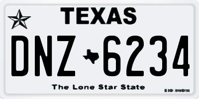 TX license plate DNZ6234