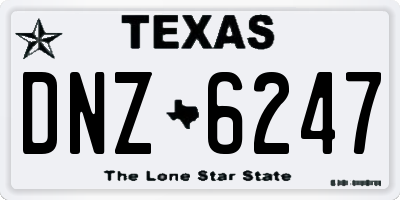 TX license plate DNZ6247