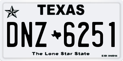 TX license plate DNZ6251