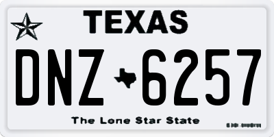 TX license plate DNZ6257
