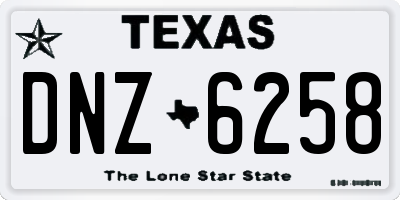 TX license plate DNZ6258