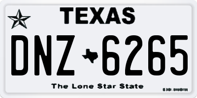 TX license plate DNZ6265