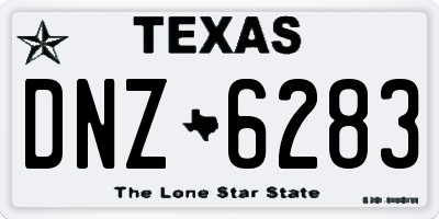 TX license plate DNZ6283