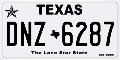 TX license plate DNZ6287