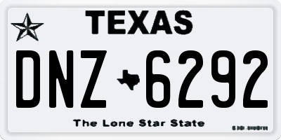 TX license plate DNZ6292