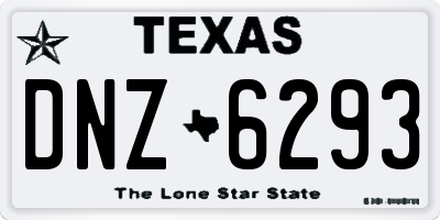 TX license plate DNZ6293