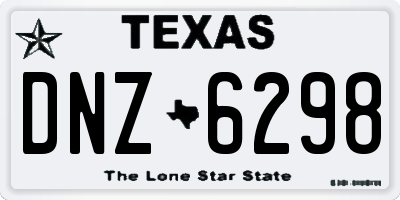 TX license plate DNZ6298
