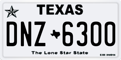 TX license plate DNZ6300