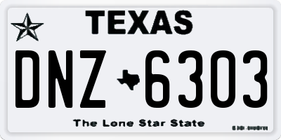 TX license plate DNZ6303
