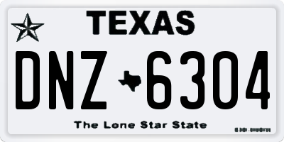 TX license plate DNZ6304