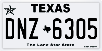 TX license plate DNZ6305