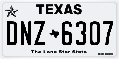 TX license plate DNZ6307