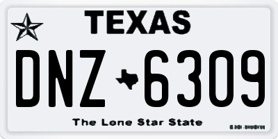 TX license plate DNZ6309