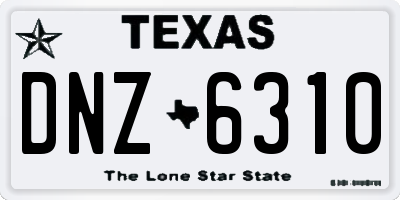 TX license plate DNZ6310