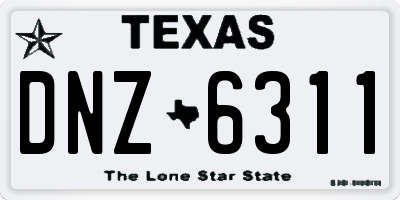 TX license plate DNZ6311