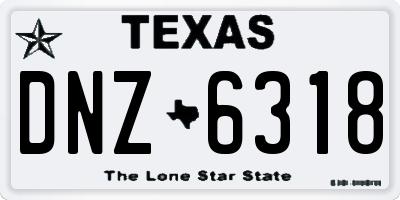 TX license plate DNZ6318