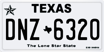 TX license plate DNZ6320