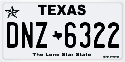 TX license plate DNZ6322