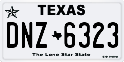 TX license plate DNZ6323