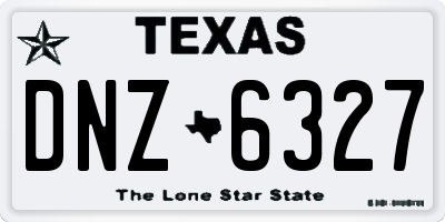 TX license plate DNZ6327