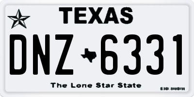 TX license plate DNZ6331