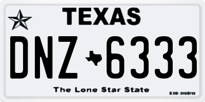 TX license plate DNZ6333