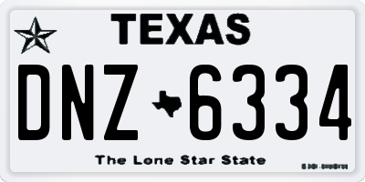 TX license plate DNZ6334