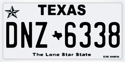 TX license plate DNZ6338