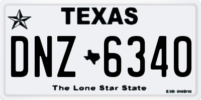 TX license plate DNZ6340