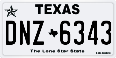 TX license plate DNZ6343