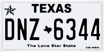 TX license plate DNZ6344