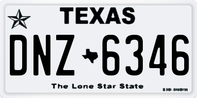 TX license plate DNZ6346