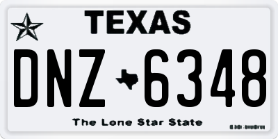 TX license plate DNZ6348