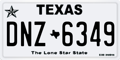 TX license plate DNZ6349