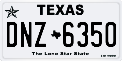 TX license plate DNZ6350
